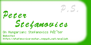 peter stefanovics business card